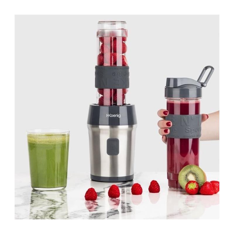 Mini blender HKoenig Smo09 avec gourdes incluses - Sans BPA - Noir