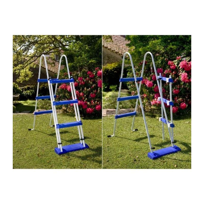 Kit Piscine Hors Sol Acier Ronde Blanche Ø370 x 132 cm - Livrée avec Filtre à Sable et Échelle