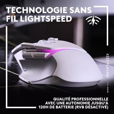 Souris gamer sans fil Logitech G502 X Plus - Blanc - Compact et performant