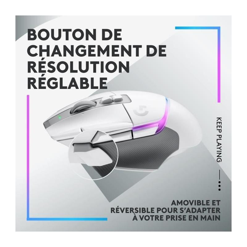 Souris gamer sans fil Logitech G502 X Plus - Blanc - Compact et performant