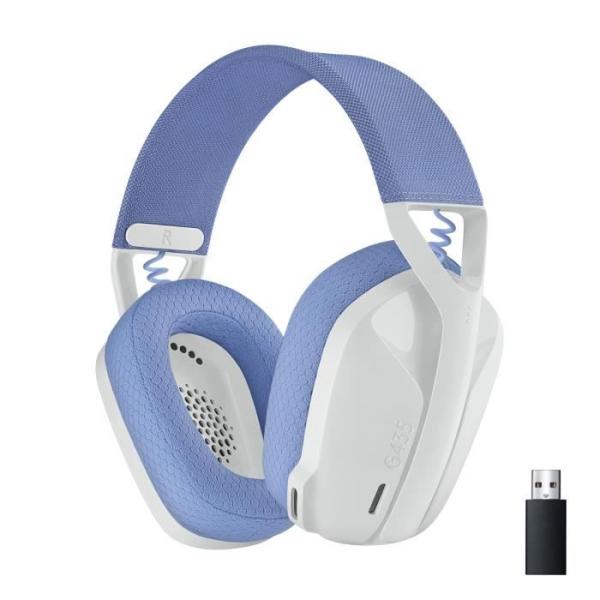 Casque PC Logitech G435 LIGHTSPEED sans fil, Bluetooth, avec micro - Blanc