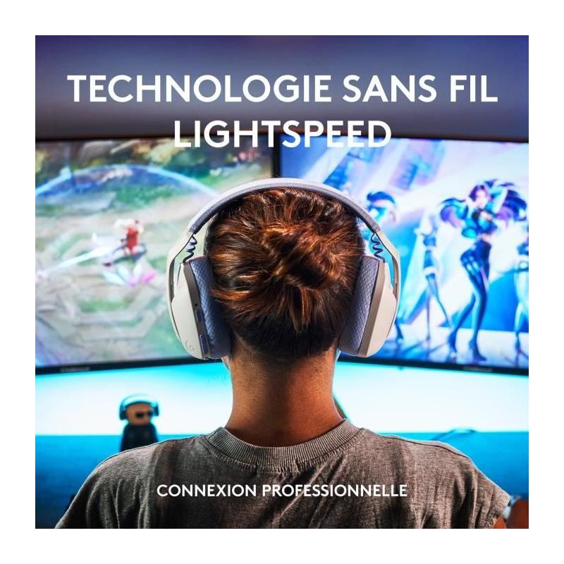 Casque PC Logitech G435 LIGHTSPEED Blanc avec micro