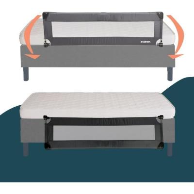 Barriere de lit LOOPING rabattable - Gris 74x18x8 cm