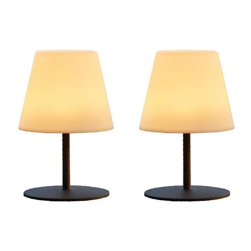 Pack de 2 Lampes de table sans fil - LUMISKY - TWINS - H16 cm - LED blanc chaud et blanc