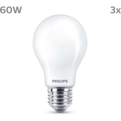 Ampoule LED PHILIPS Classic 60 W Blanc chaud x3 - Non dimmable