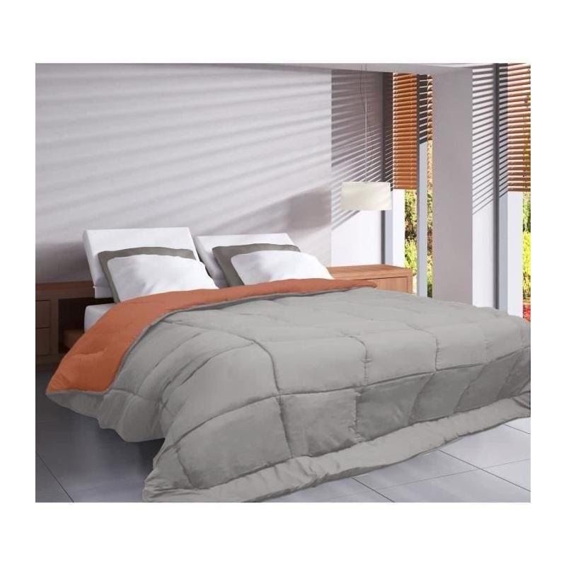 Couette chaude Microfibre 400g/m² Galet & Gingembre 240x260cm - Luxe et chaleur