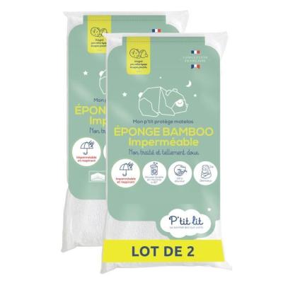 Protection matelas bébé en bamboo - Lot de 2 - Doux et imperméable - 40x80 cm