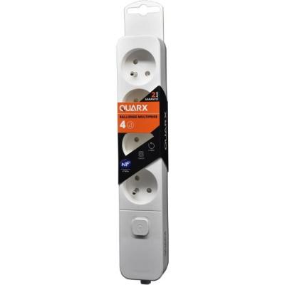 Multiprise QUARX - 4 prises avec interrupteur et câble 1,5m