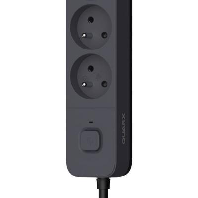 Multiprise QUARX - 4 prises + 3 ports USB, câble 1,5m