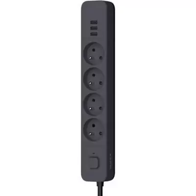 Multiprise QUARX avec 4 prises + 3 ports USB - Câble 3m Multiprise QUARX avec 4 prises + 3 ports USB - Câble 3m