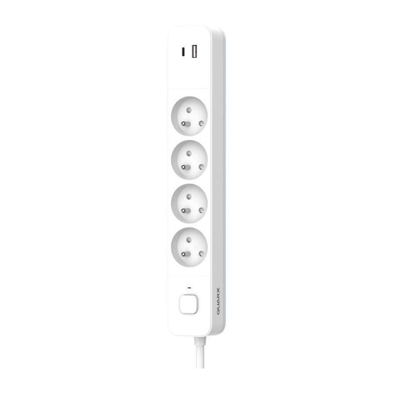 Multiprise QUARX - 4 prises avec USB Type C et USB A