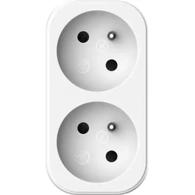 Prise Biplite QUARX 2P 16A Blanc/Gris Clair - NF Conforme