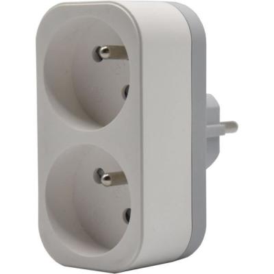 Prise Biplite QUARX 2P 16A Blanc/Gris Clair - NF Conforme