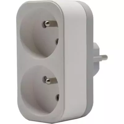 Prise Biplite QUARX 2P 16A Blanc/Gris Clair - NF Conforme