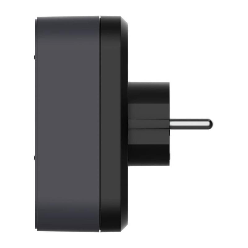 Multiprise Biplite QUARX - 2P 16A - Noir et gris anthracite