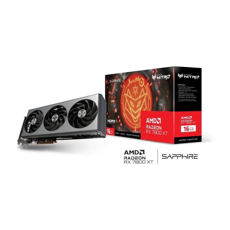 Carte Graphique SAPPHIRE NITRO+ AMD RADEON™ RX 7800 XT - Gaming OC 16GB • GDDR6 • Dual HDMI/DP