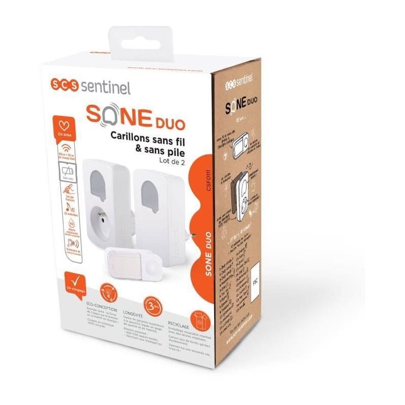 Carillons sans fil SCS SENTINEL - Lot de 2 - Portée 150+50m