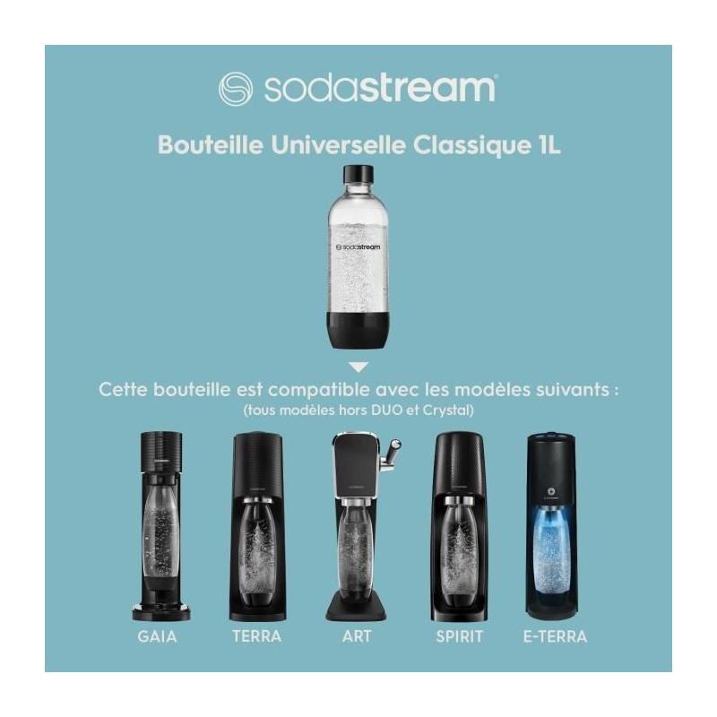 Bouteille SODASTREAM 1L - Compatible lave-vaisselle - Accessoire pratique