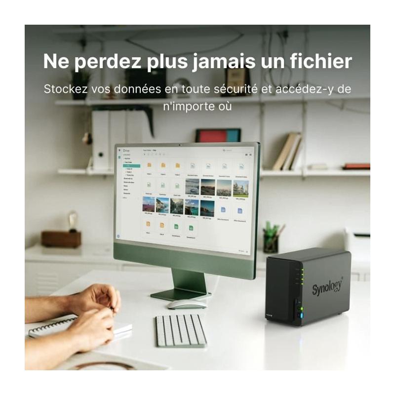 Serveur NAS SYNOLOGY DS224+ - Stockage puissant - 2 baies