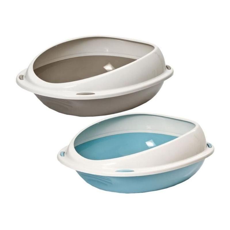 Bac à litière AIMÉ - Oval avec rebord amovible - Pour Chat - 45 x 36 x 15,5 cm