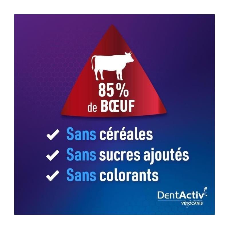DentActiv - 7 Bâtonnets VETOCANIS pour Chien 15kg+