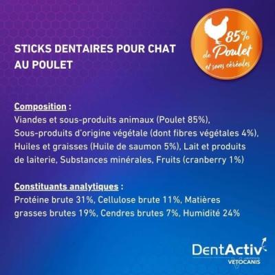 DentActiv - 10 Bâtonnets pour Hygiène Bucco-Dentaire Chat