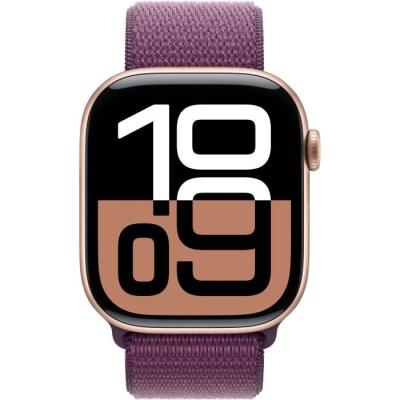 Apple Watch Series 10 GPS 46mm - Rose Gold Aluminium - Plum Sport Loop