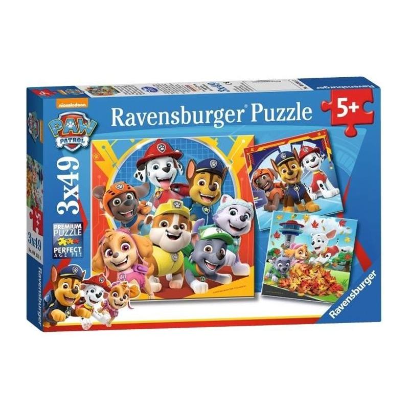 Lot de puzzles enfant Pat'Patrouille - Ravensburger - 3x49 pièces - Prêts à secourir