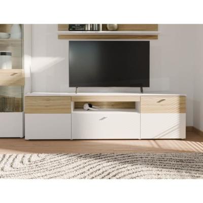 Meuble TV COMO - Style Moderne - Gris / Chene - Livraison Rapide