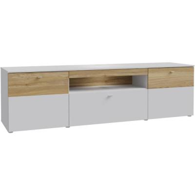 Meuble TV COMO - Style Moderne - Gris / Chene - Livraison Rapide