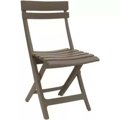 Chaise pliante Miami - GROSFILLEX - Taupe - Made in France!