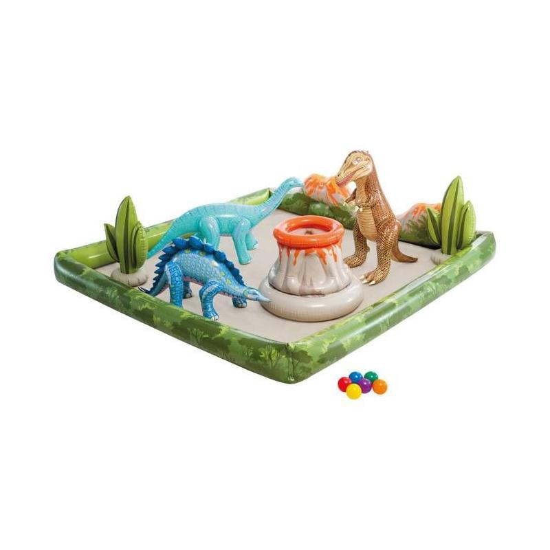 Aire de jeux gonflable Dino Aventure - 201 x 201 x 36 cm