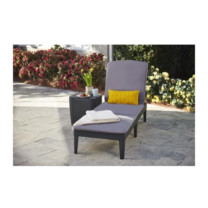 Bain de soleil Allibert by KETER - JAIPUR - Gris graphite - Dossier réglable