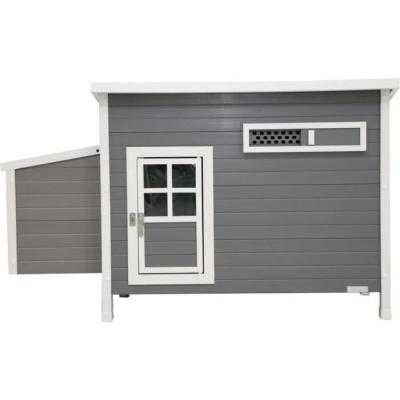 Poulailler Barney Plastique 2-4 poules - Gris/Blanc - 60% PVC 40% bois