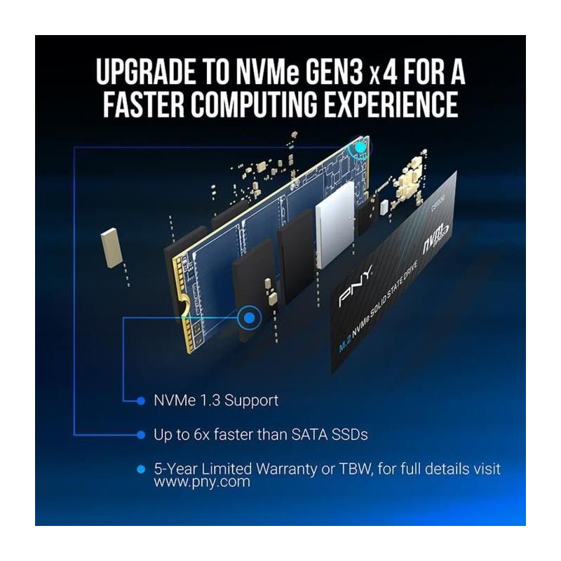 SSD PNY CS1030 - 500 Go M.2 2280 - Compact et Performant