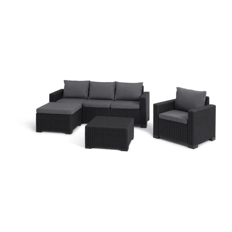 Salon de jardin Moorea Allibert - Gris graphite - 5 personnes