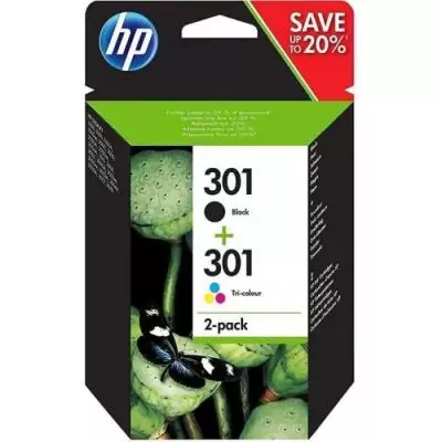 Pack HP 301: Cartouches d'encre noire et couleurs authentiques pour HP Envy 4505, DeskJet 1050/1512/2548/305