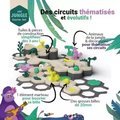 Gravitrax Junior - Starter Set My Jungle 97 pièces - Circuit de billes - Ravensburger