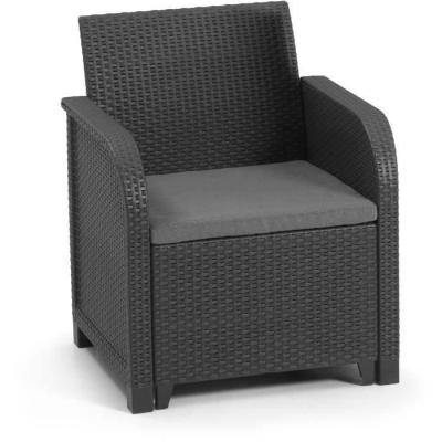 Salon de jardin avec coffre de rangement - Allibert by KETER - Gris graphite