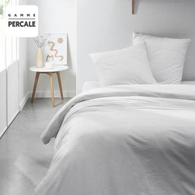 Parure de lit TODAY Prestige en percale finition macramé - Craie