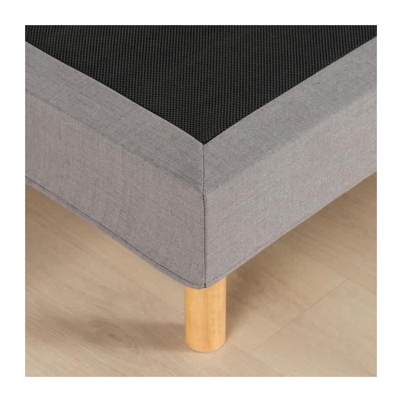 Sommier tapissier 140x190 cm Gris clair - Eco-friendly - DEKO DREAM Eazyx