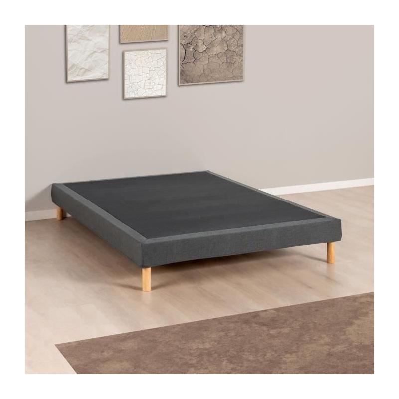 Sommier tapissier 140x190 cm Gris anthracite - Facile à monter
