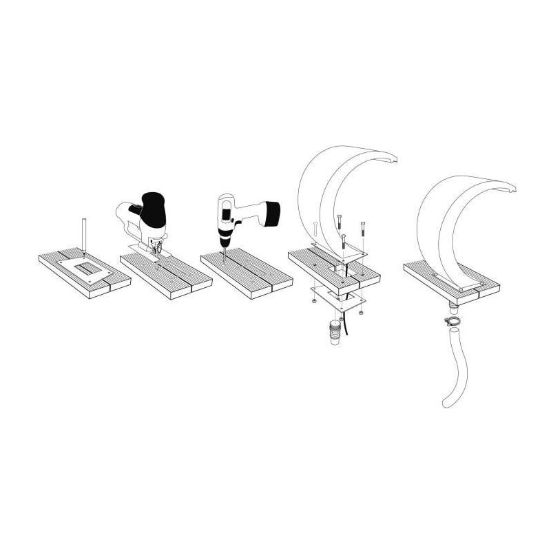 Cascade inox UBBINK Mamba Led: Éclairage 20 LED bleu intégré