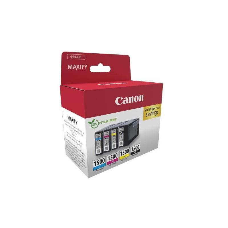 Multipack cartouches d'encre CANON PGI-1500 - Couleurs Noir/Cyan/Magenta/Jaune