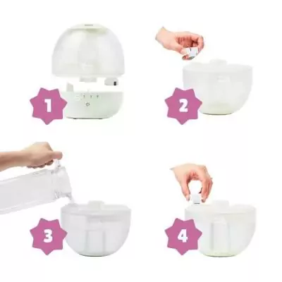 Humidificateur d'Air Bubble Badabulle - Veilleuse Intégrée