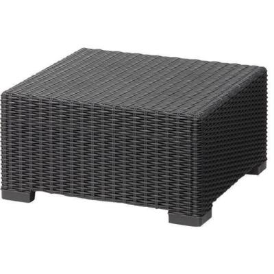 Ensemble de jardin en résine tressée gris graphite avec pouf et table basse - KETER - 4 personnes