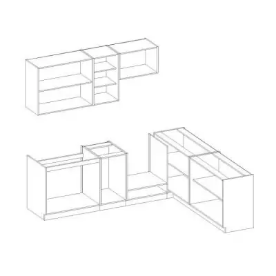 Cuisine complète d'angle 240x165 cm - Angles réversible - Gris Matera