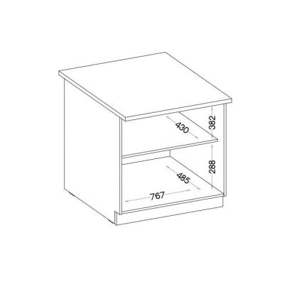 Meuble bas 2 portes battantes avec plan de travail - Chene Sonoma - 80x51,6x82 cm