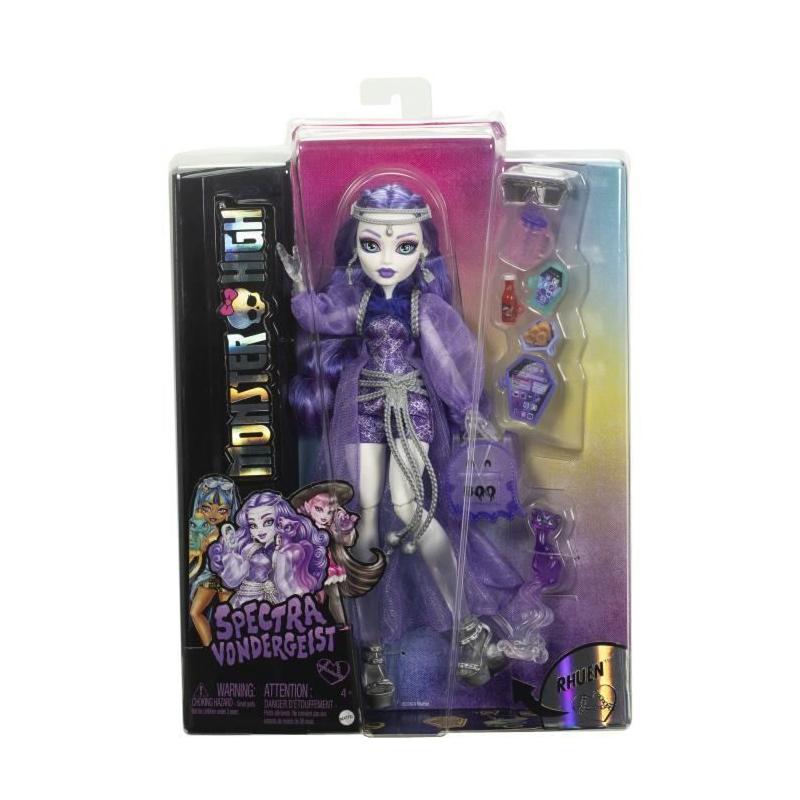 Poupée Monster High Spectra Vondergeist avec furet Rhuen et accessoires