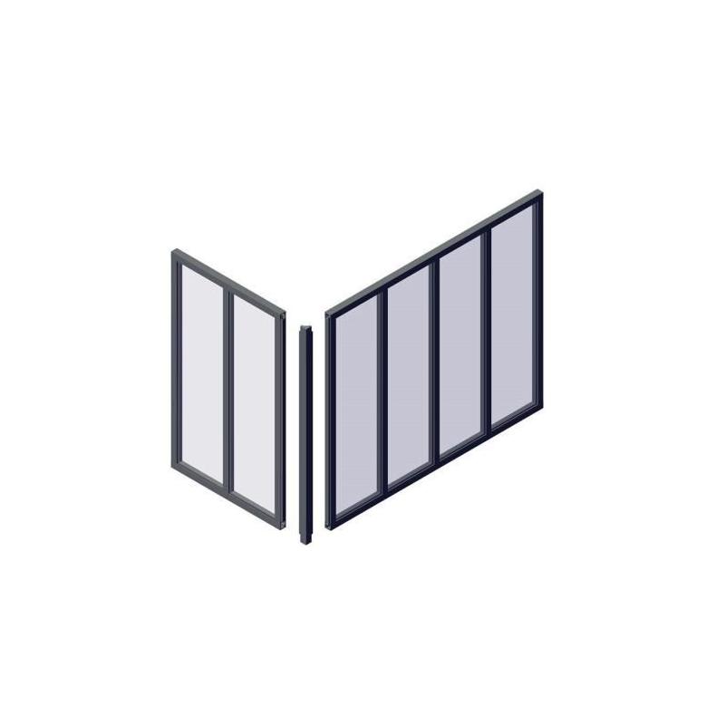 Poteau d'angle OPTIMUM - Noir - Idéal pour VERRIERE D'INTERIEUR